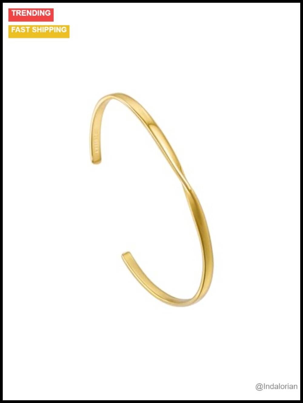 14K Gold Plated Bangle Bracelet Chunky Stackable Cuff for Women